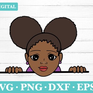 Black Girl Peeking Download Svg, Afro Girl Clipart, Cute Black Girl silhouette SVG, svg, png, eps, dxf