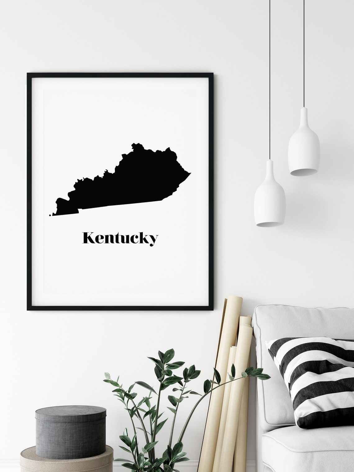 Kentucky Wall Art Kentucky Map Kentucky Print Kentucky Art Etsy