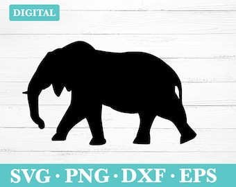 Elephant Silhouette SVG Clipart (Digital Download)