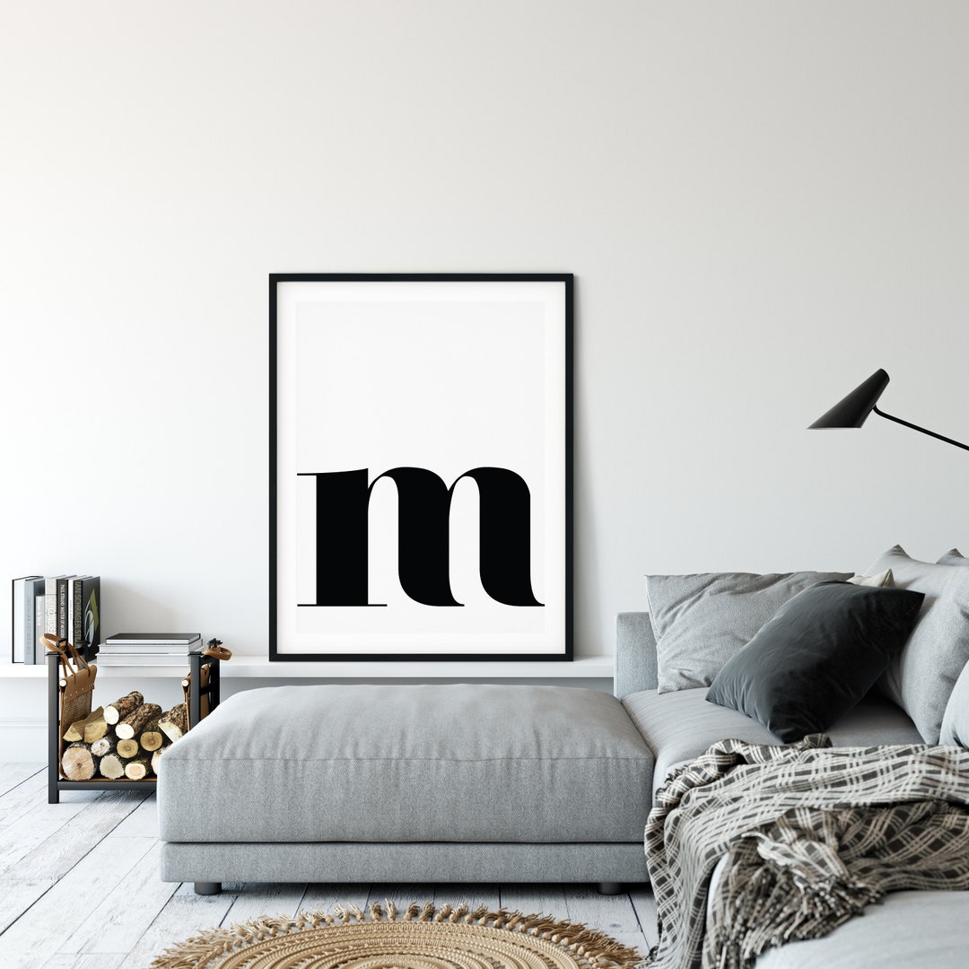 Letter M Print: Hand Lettered Calligraphy, Boho Art (digital Download ...