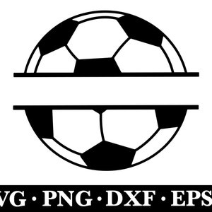 Soccer Ball Split Name Frame Svg Clipart (Digital Download)