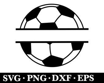 Soccer Ball Split Name Frame Svg Clipart (Digital Download)