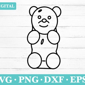 Gummy Bear Download Svg, Teddy Bear Gummy Clipart, Gummy silhouette SVG, svg, png, eps, dxf
