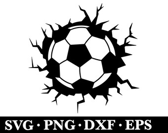 Soccer Ball Smashing SVG Clipart (Instant Download)
