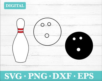 Bowling SVG Cut File: Pin & Ball Clipart (Digital Download)