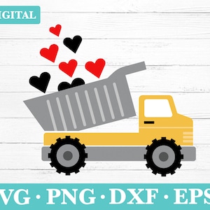 Valentine Dump Truck SVG: Construction Truck Clipart (Digital Download)