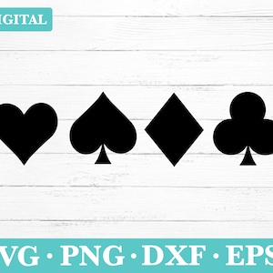 Simboli delle carte da poker Scarica Svg, Simboli delle carte da gioco Clipart, svg, png, eps, dxf