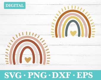 Boho Rainbow Download Svg, Rainbow Clipart, Rainbow silhouette SVG, svg, png, eps, dxf