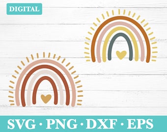 Boho Rainbow Download Svg, Rainbow Clipart, Rainbow silhouet SVG, svg, png, eps, dxf