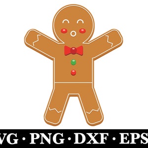 Gingerbread Man SVG: Snowflakes Clipart (Digital Download)