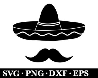 Sombrero Clipart (svg, png, eps, dxf) (Digital Download)