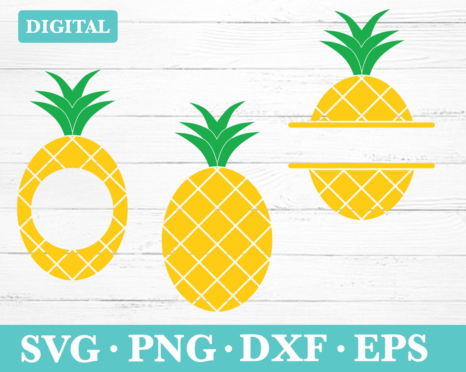 Pineapple SVG Bundle: Name Frame Clipart, Tropical Fruit (digital Download)  - Etsy