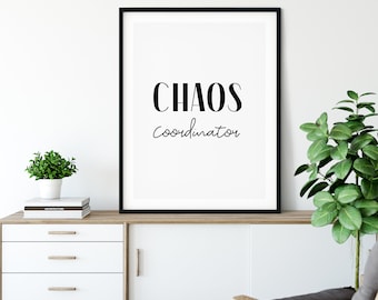 Chaos Coordinater Print: Minimalistische Wandkunst fürs Büro (Digitaler Download)