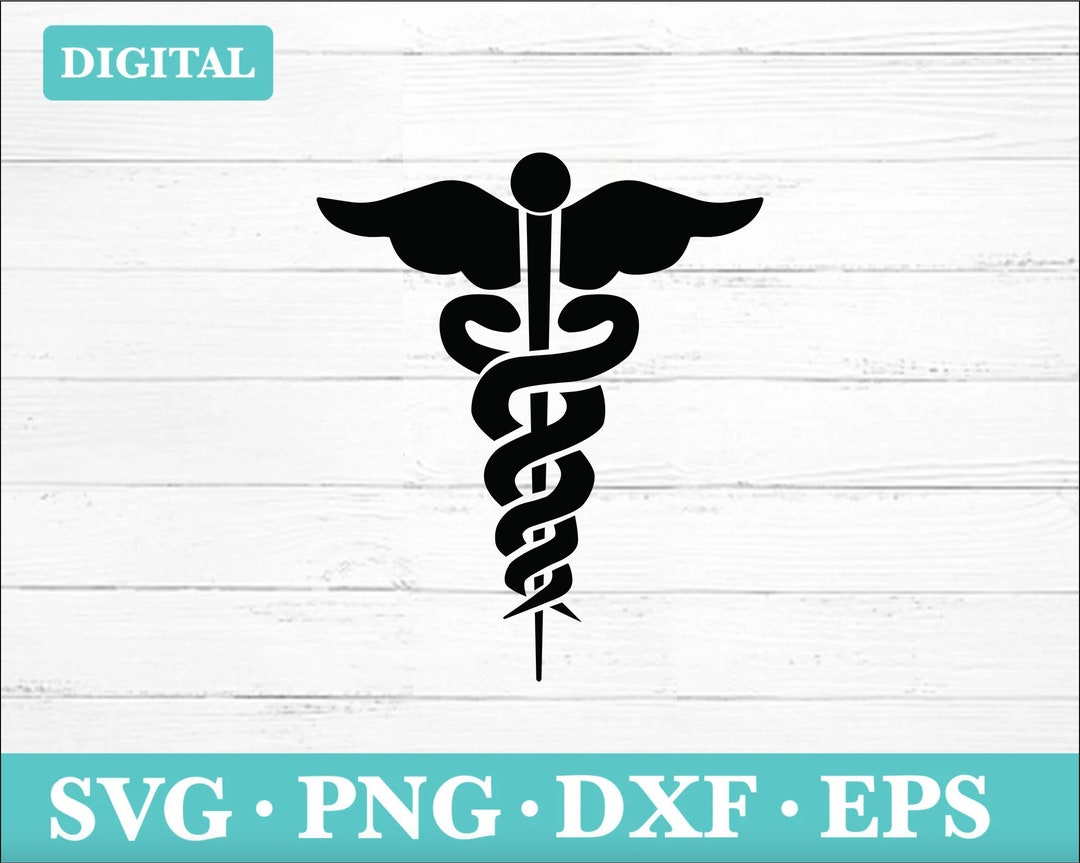 Medical Caduceus Symbol SVG Cut File With Caduceus Silhouette Digital
