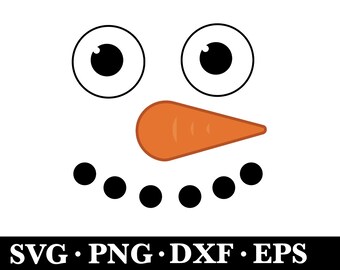 Cara de muñeco de nieve navideño SVG: Archivo de corte de Cricut (Descarga digital)