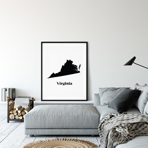 Virginia Art, Virginia Map, Virginia Print, Virginia Art, Virginia Sign, Map of Virginia, Digital Prints, Digital Download