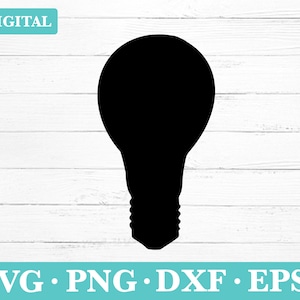 Glühbirne Silhouette SVG: Clipart Vektor (Digitaler Download)