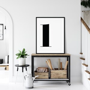 l Letra impresa, l impresión, impresiones de arte de pared, arte imprimible, impresión alfabética, tipografía, blanco y negro, minimalista, decoración de pared