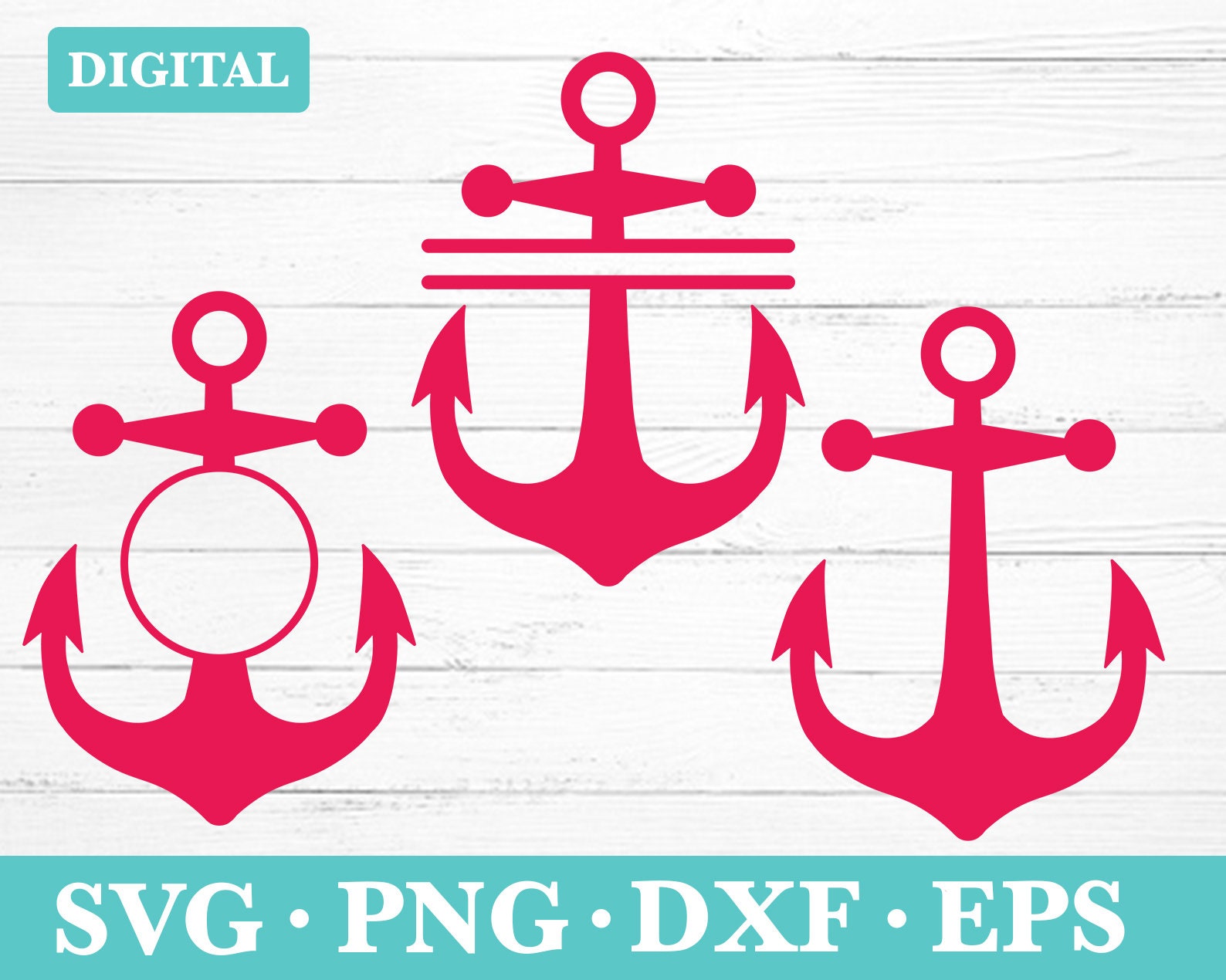 Anchor Svg, Anchor Silhouette, Marine Sailor Nautical Cricut Transparent  Outline Vector DXF EPS PDF Png clipart printable Decor Cut File
