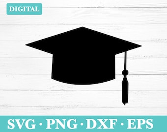 Cappello da laurea SVG: Clipart con nappa (download digitale)