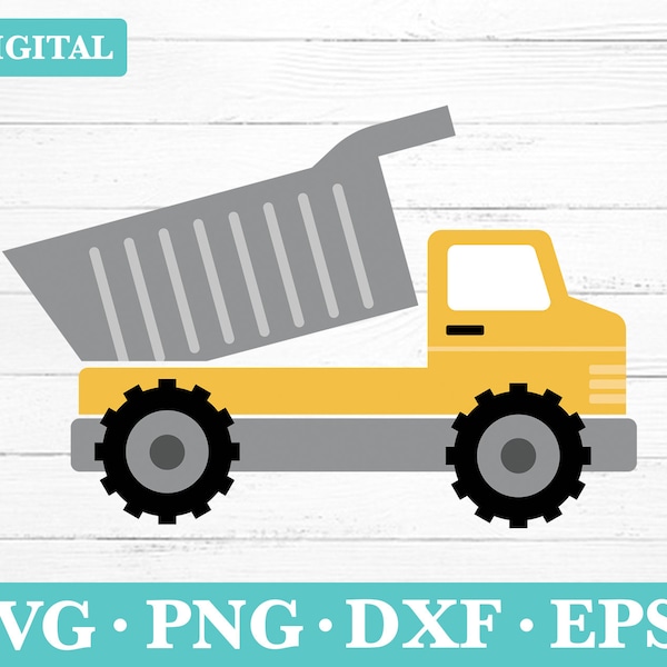 Construction Dump Truck Digital Download Svg, Truck Clipart, svg, png, eps, dxf