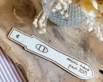 wooden pregnancy test for announcement