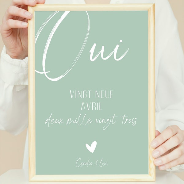 Affiche Oui date amour mariage love