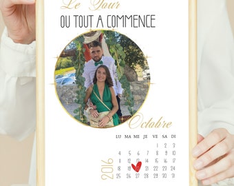 Affiche calendrier Amour St valentin Love Mariage Couple