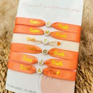 Lot bracelet ruban EVJF Corail