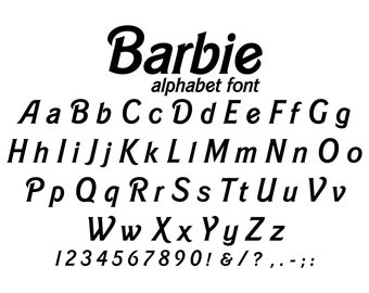 Barbie Font | Etsy