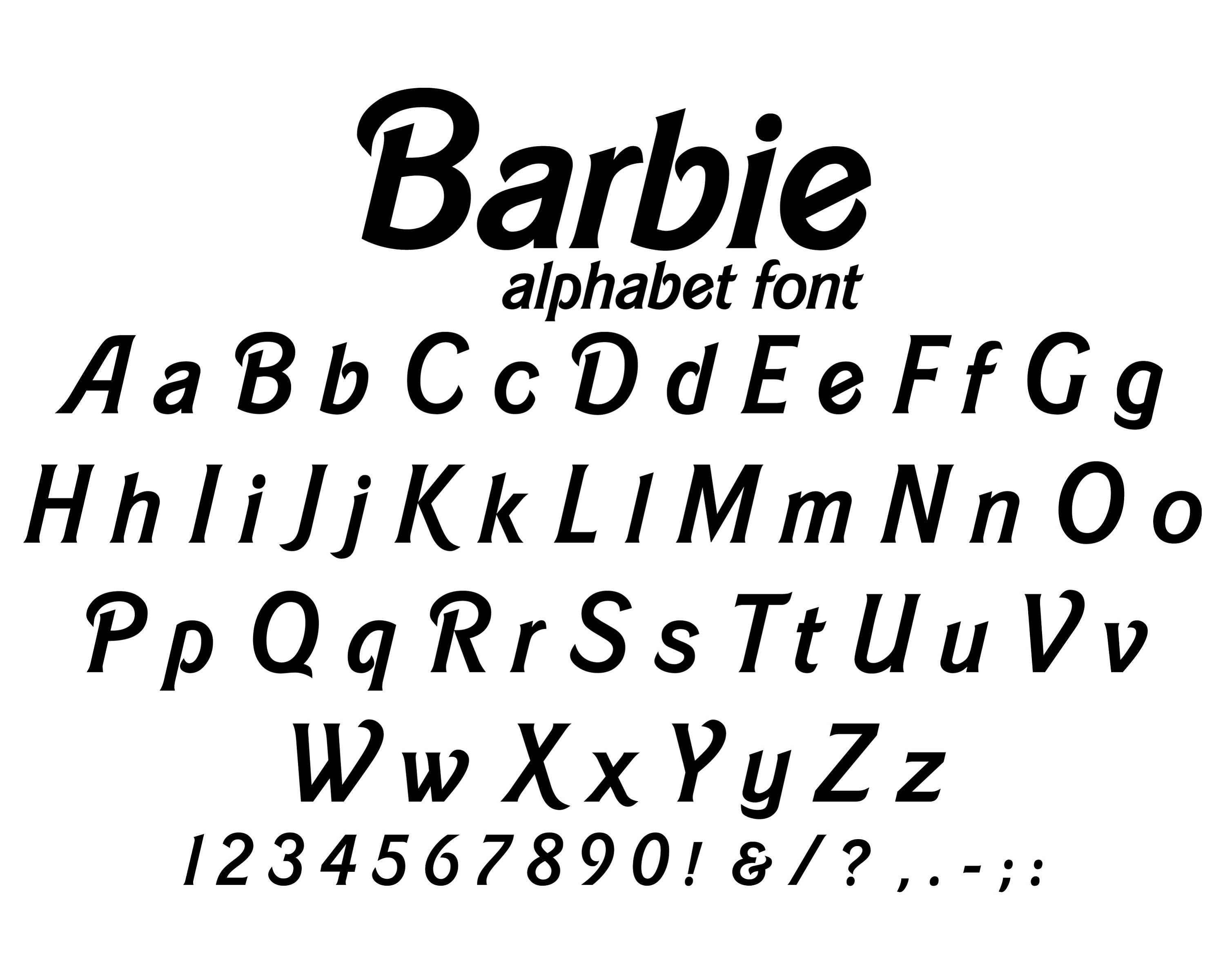 Barbie Alphabet Font Barbie File Ttf Otf Etsy