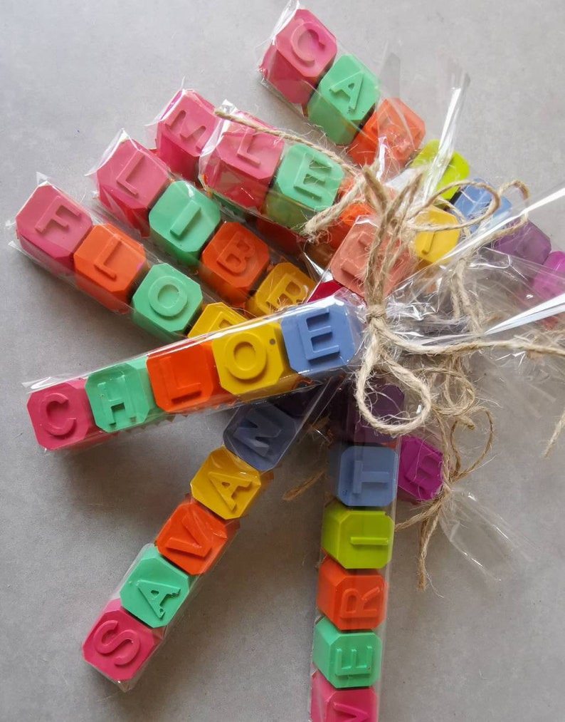 Childrens Name Crayons - Personalised Party Favours - Party Bag Fillers - Letter Crayons - Birthday Party Ideas - Wedding Favours 