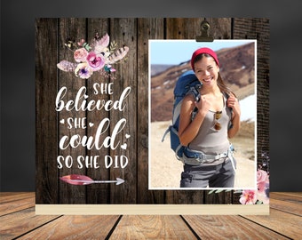 She Believed She Could So She Did, Desk Picture Frame, Believe In Yourself, Get Well Gift Idea, Friendship Gift, Courage, Motivation Gift
