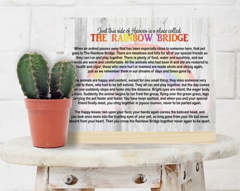 Memoriale personalizzato per animali domestici Ponte dell'Arcobaleno con impronta di zampa e nome Decorazione per la casa Regalo di perda per cani e gatti - CALLIE