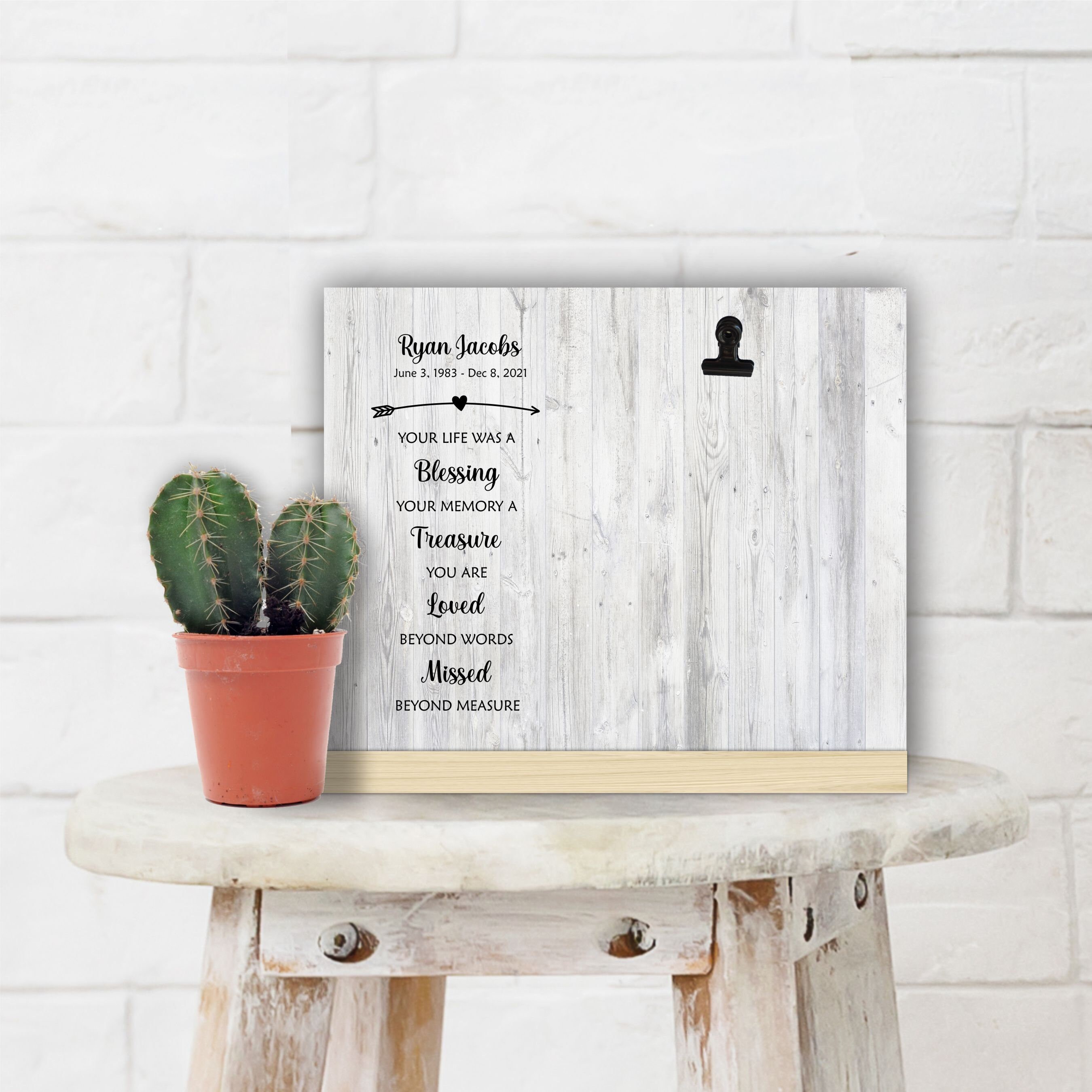 Cornice In Legno Commemorativa Con Scritta “I Thought Of You Today” – Formato 20x25 Per Foto 10x15, Regalo Per Lutto - 5
