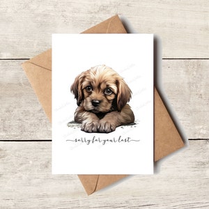 Condoléances | Carte commémorative de sympathie, perte d'un être cher, animal de compagnie, chien chat, carte commémorative, pensée à vous traversant des moments difficiles
