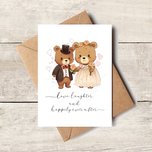 Wedding | Love, Laughter and Happily Ever After | Wedding Card, Congratulations, Gift For Wedding Couple, Marriage Celebration, Just Married
