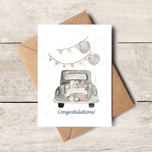 Just Married Wedding Card, Cards, Wedding, Congratulations, Gift For Wedding Couple, Marriage Celebration, Just Married, Wedding Gift