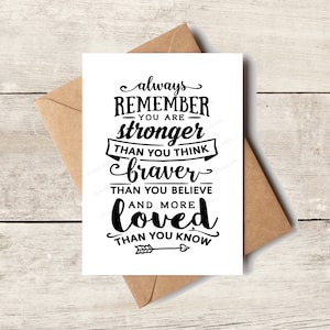 Rappelez-vous toujours que vous êtes plus fort que vous ne le pensez, A2, cadeau amitié, cartes, carte de vœux, force, foi, espoir, courage, espoir, amour