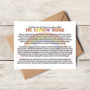 CARD | Rainbow Bridge Poem, Pet Sympathy Card, Pet Memorial, Custom Pet Gift, Dog Sympathy Gift, Dog Loss Gift, Dog Memorial, Greeting Cards