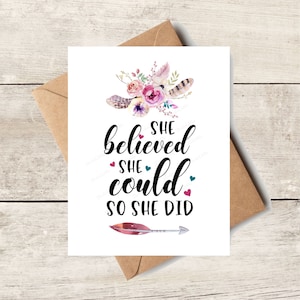 INSPIRATIONNEL | C'est ce qu'elle croyait pouvoir faire Carte de voeux, amitié, force, amour espoir encouragements courage motivation, citation