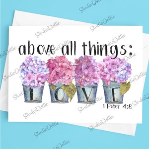 Avant tout : carte de voeux AMOUR, carte de voeux de verset de la Bible, cadeau d'amitié, cartes, force, foi, espoir, carte de motivation, amour, Bible