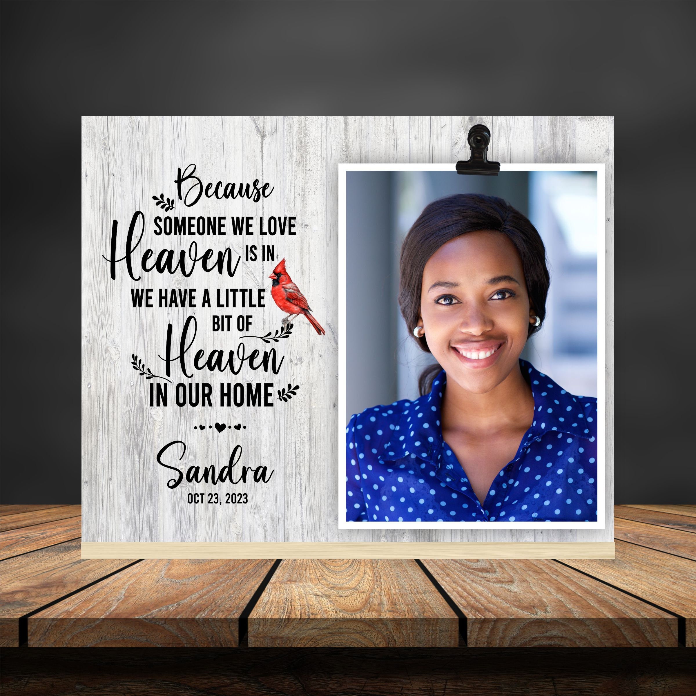 REMEMBRANCE MEMORIAL | Personalize Desk Photo Frame, Red Cardinal, Loss ...