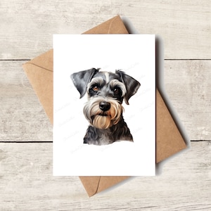 CARTE | Carte de voeux schnauzer nain, cadeau personnalisé chien maman, chien papa, carte d'anniversaire pour elle, pour les propriétaires d'animal de compagnie, cadeau personnalisé pour animal de compagnie, amoureux des animaux de compagnie