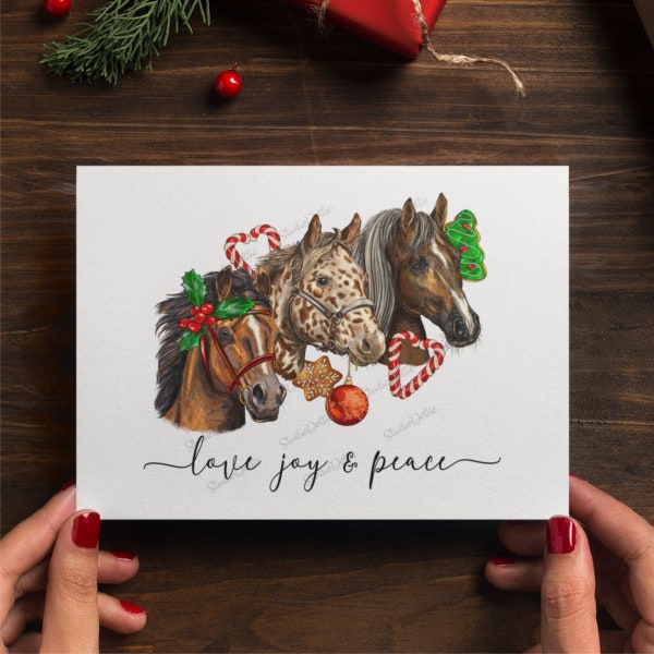 Horse Christmas Card Etsy