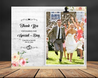 Thank You For Sharing Our Special Day, Custom Desk Picture Frame, Wedding Party Gift, Bridal Party, Gifts For Wedding Party, Wedding Photo