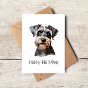 Carte de joyeux anniversaire Schnauzer nain, cadeau personnalisé chien maman, chien papa, cartes, carte d'anniversaire pour elle, pour les propriétaires d'animal de compagnie, cadeau personnalisé, amoureux des animaux de compagnie