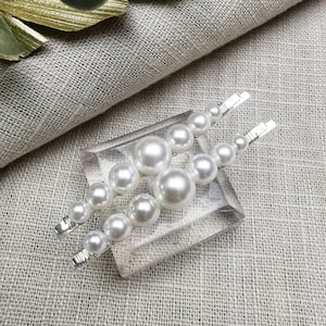 Épingles à cheveux en perles de verre, morceau de cheveux de mariée argenté, épingles à cheveux argentées, cadeau de demoiselles d'honneur, accessoires de mariage, pinces à cheveux, épingles à cheveux en perles.