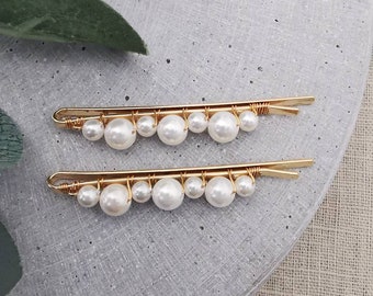 Pearl Hair Clips, Bruidshaarstuk, Bruidshaarspelden, Bruidsmeisjescadeau, Bruiloftshaaraccessoires, Haarclips, Pearl Bobby Pins, Cadeau.