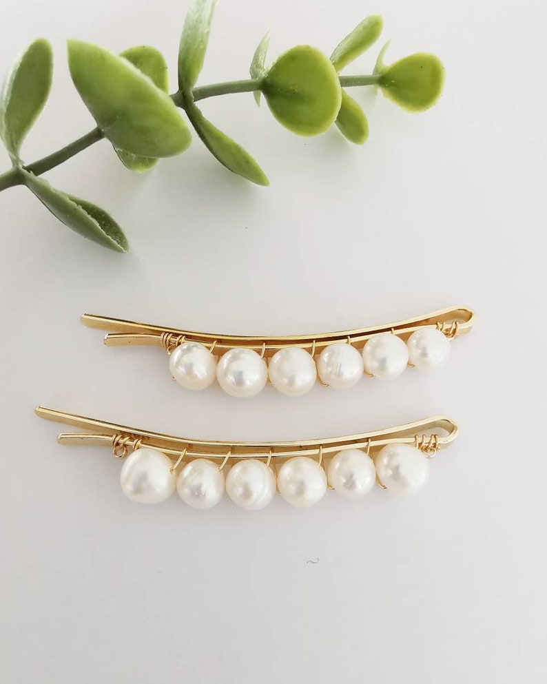 Freshwater Pearl Hair Bobby Pins, Hair Pins, Casual Bobby Pins, Bridal Bobby Pins, Bridesmaids Gift, Wedding Hair Accessory , Hair Clips, image 3